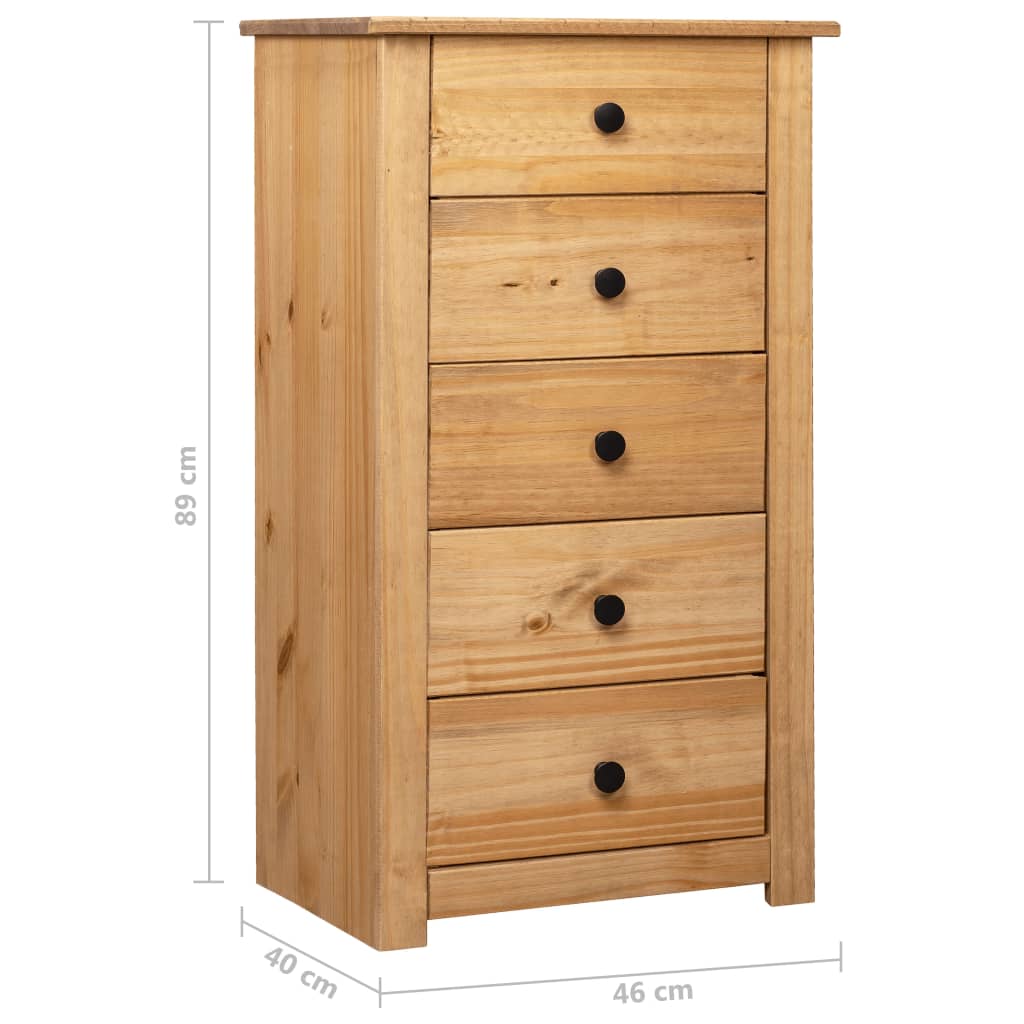 skænk Panama-serien 46x40x89 cm massivt fyrretræ
