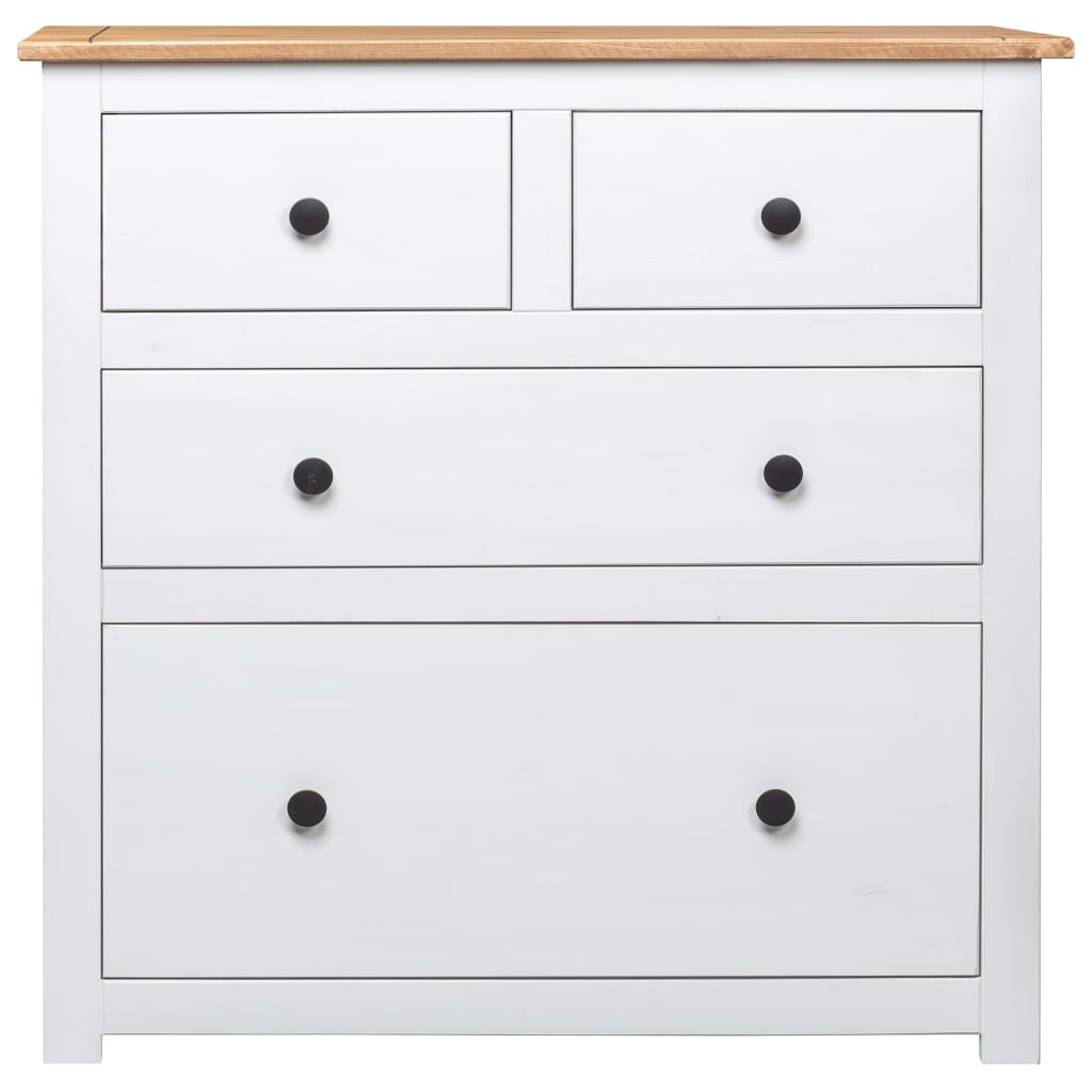skænk Panama-serien 80x40x83 cm massivt fyrretræ hvid