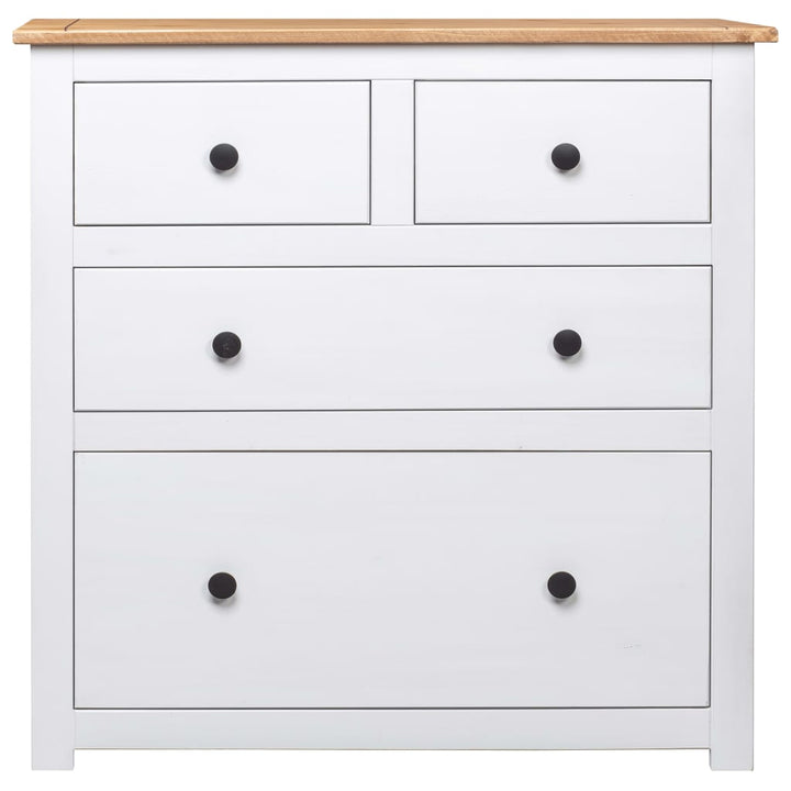 skænk Panama-serien 80x40x83 cm massivt fyrretræ hvid