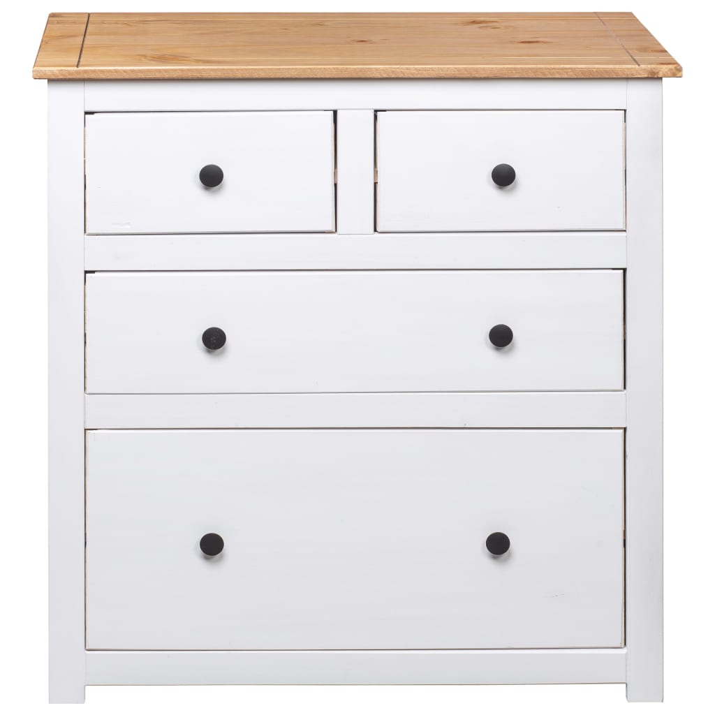 skænk Panama-serien 80x40x83 cm massivt fyrretræ hvid
