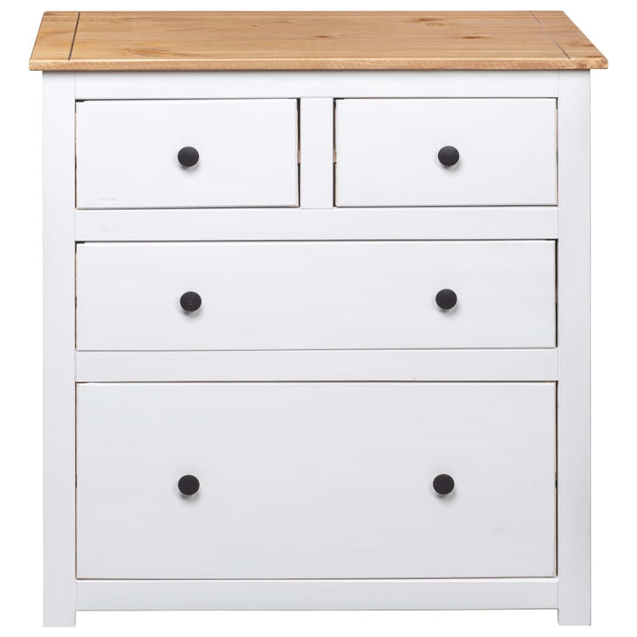 skænk Panama-serien 80x40x83 cm massivt fyrretræ hvid