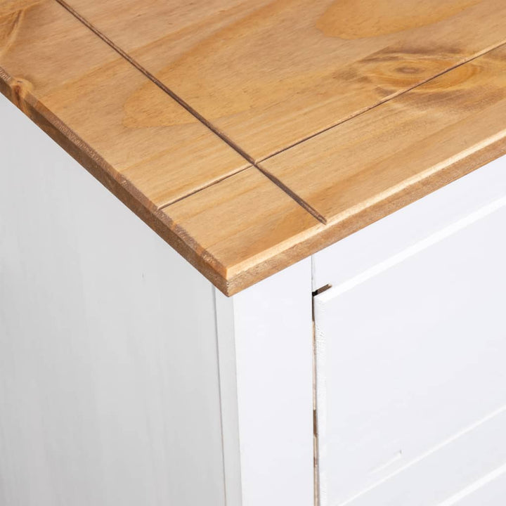 skænk Panama-serien 80x40x83 cm massivt fyrretræ hvid