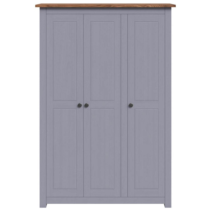 klædeskab med 3 låger 118 x 50 x 171,5 cm fyrretræ grå Panama