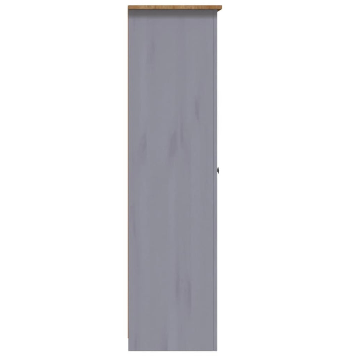 klædeskab med 3 låger 118 x 50 x 171,5 cm fyrretræ grå Panama
