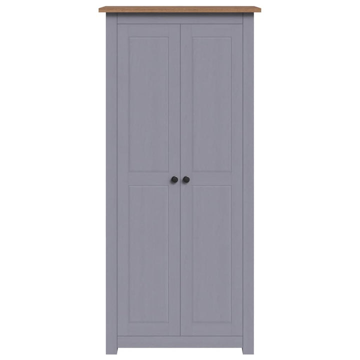 klædeskab Panama-serien 80x50x171,5 cm massivt fyrretræ grå