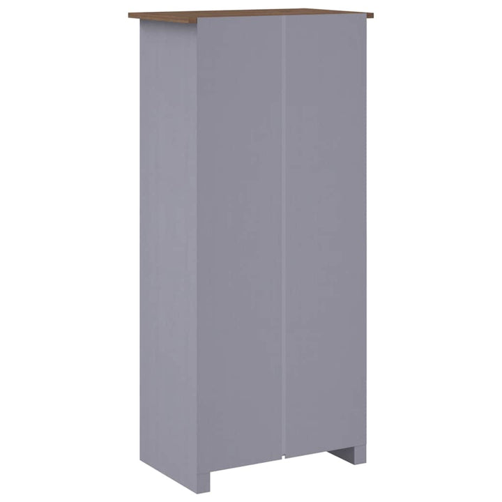 klædeskab Panama-serien 80x50x171,5 cm massivt fyrretræ grå