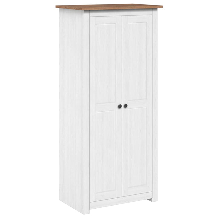 klædeskab Panama-serien 80x50x171,5 cm massivt fyrretræ hvid