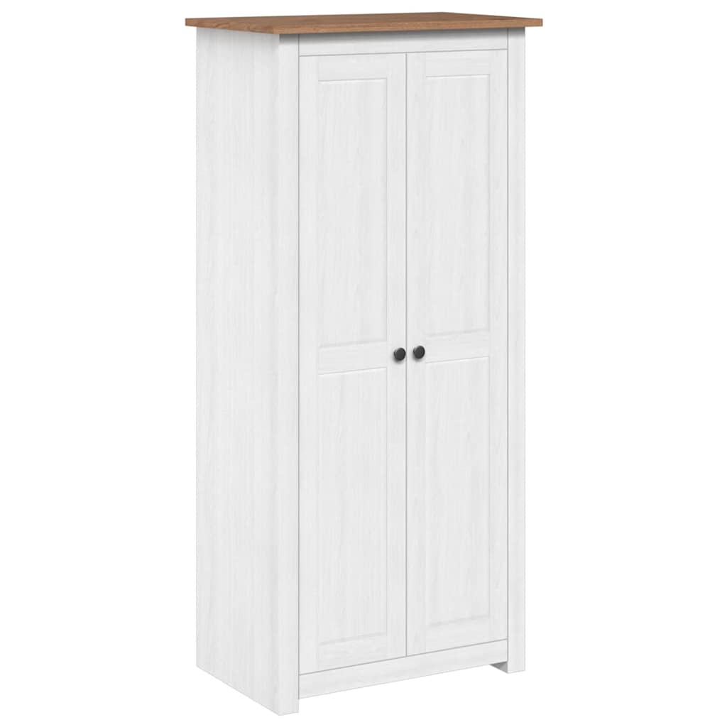 klædeskab Panama-serien 80x50x171,5 cm massivt fyrretræ hvid