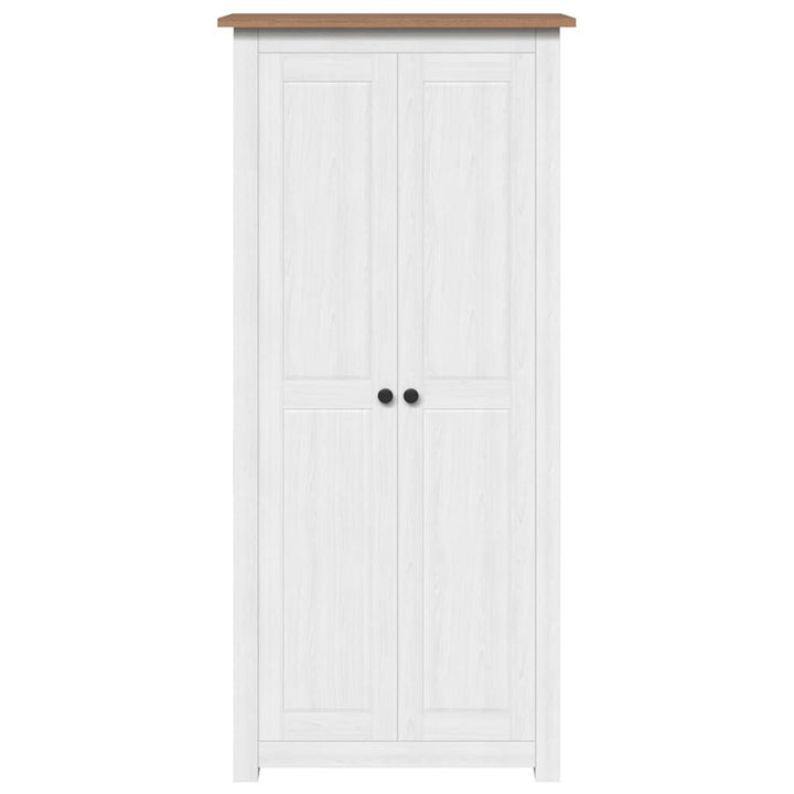 klædeskab Panama-serien 80x50x171,5 cm massivt fyrretræ hvid