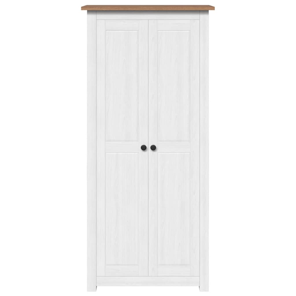 klædeskab Panama-serien 80x50x171,5 cm massivt fyrretræ hvid