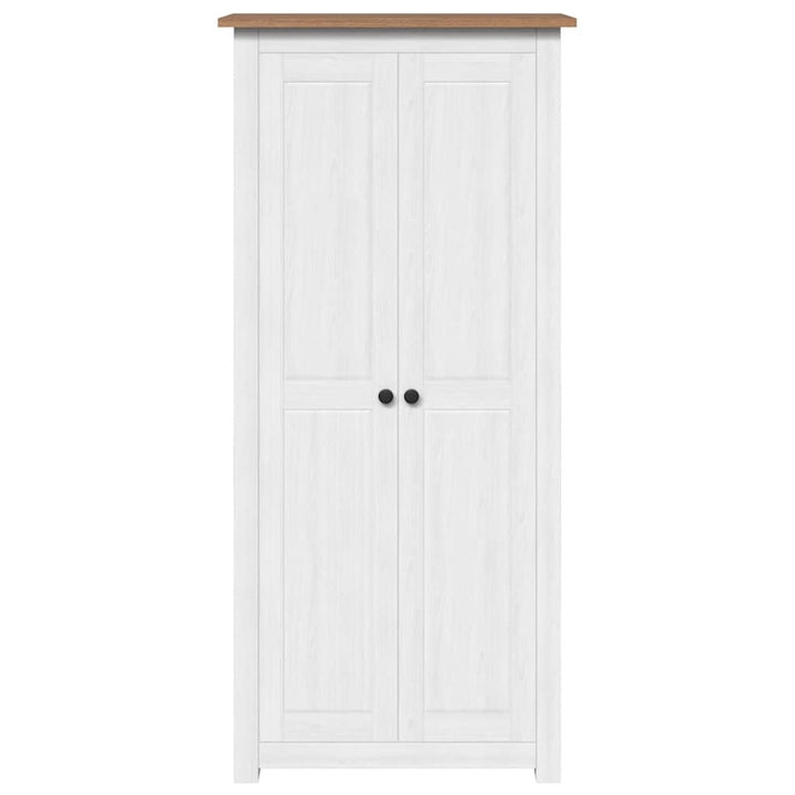klædeskab Panama-serien 80x50x171,5 cm massivt fyrretræ hvid