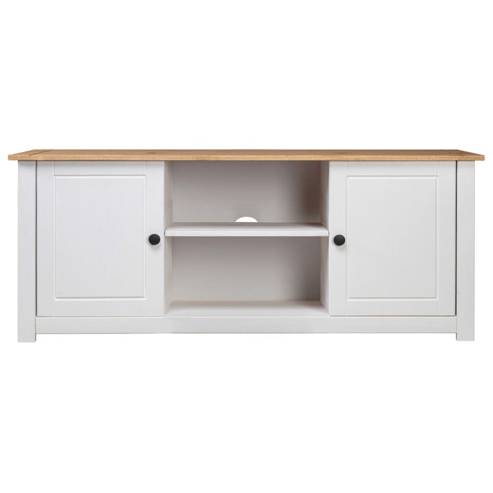 tv-bord Panama-serien 120x40x50 cm massivt fyrretræ hvid