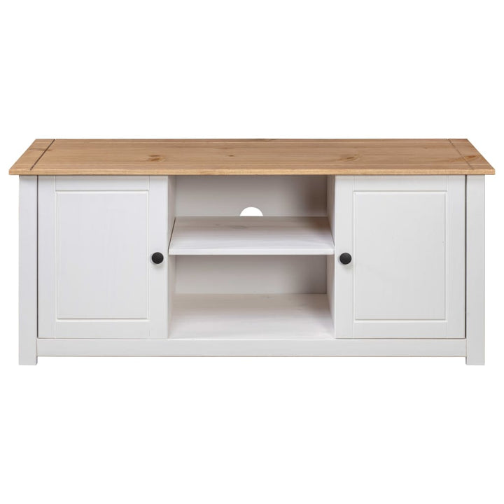 tv-bord Panama-serien 120x40x50 cm massivt fyrretræ hvid