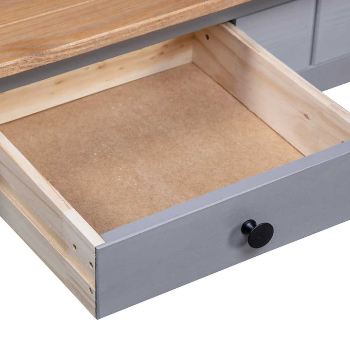 sofabord 100x60x43,5 cm massivt fyrretræ Panama grå