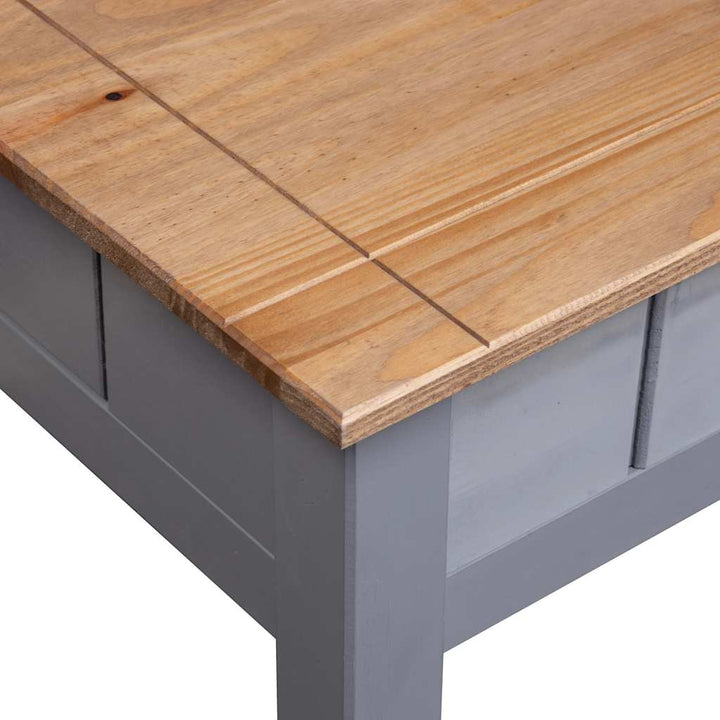 sofabord 100x60x43,5 cm massivt fyrretræ Panama grå