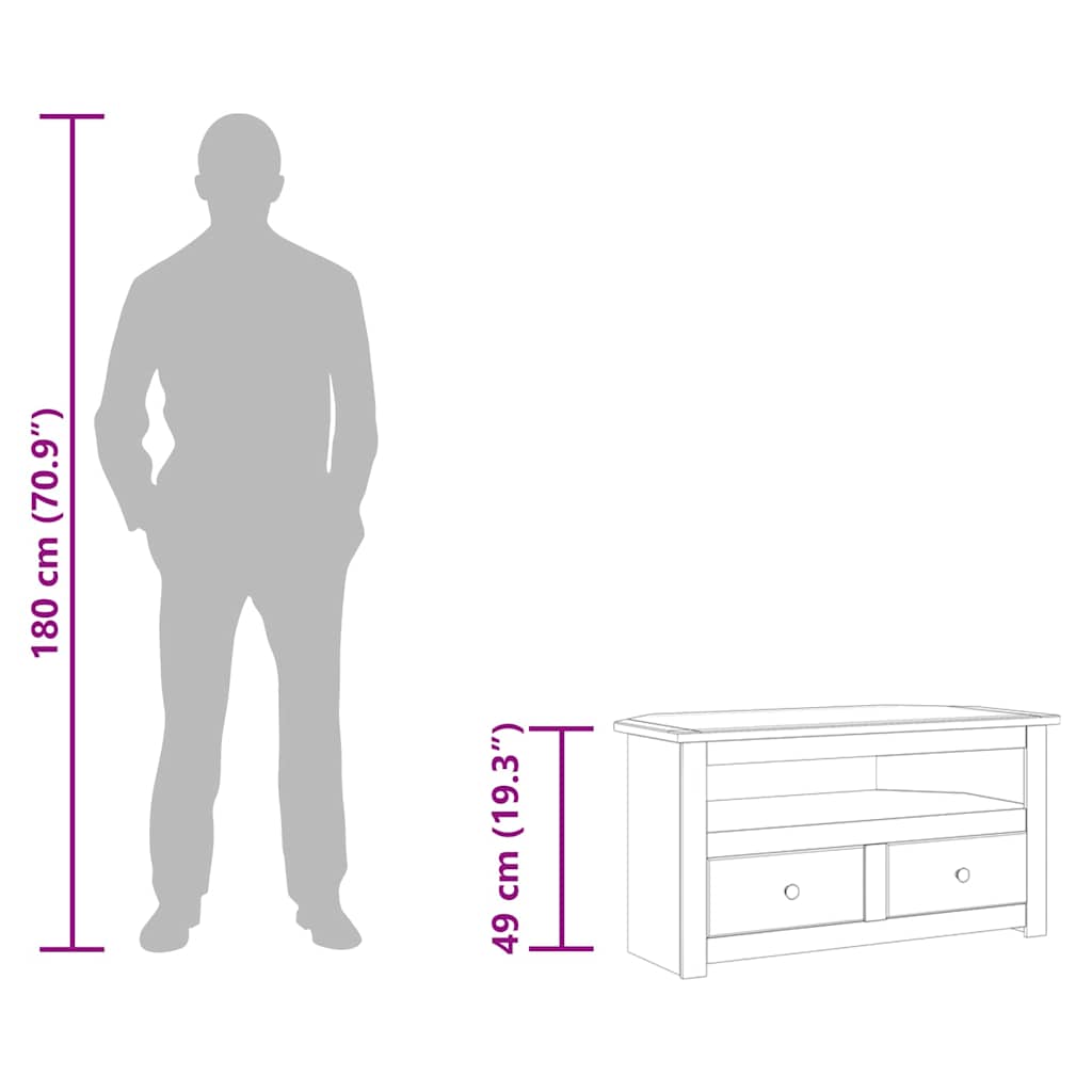 tv-skænk 93 x 49 x 49 cm massivt fyrretræ Panama