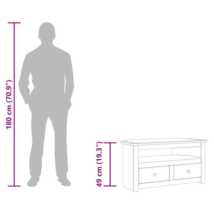 tv-skænk 93 x 49 x 49 cm massivt fyrretræ Panama