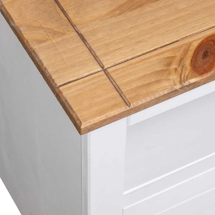 tv-skænk 93 x 49 x 49 cm massivt fyrretræ Panama hvid