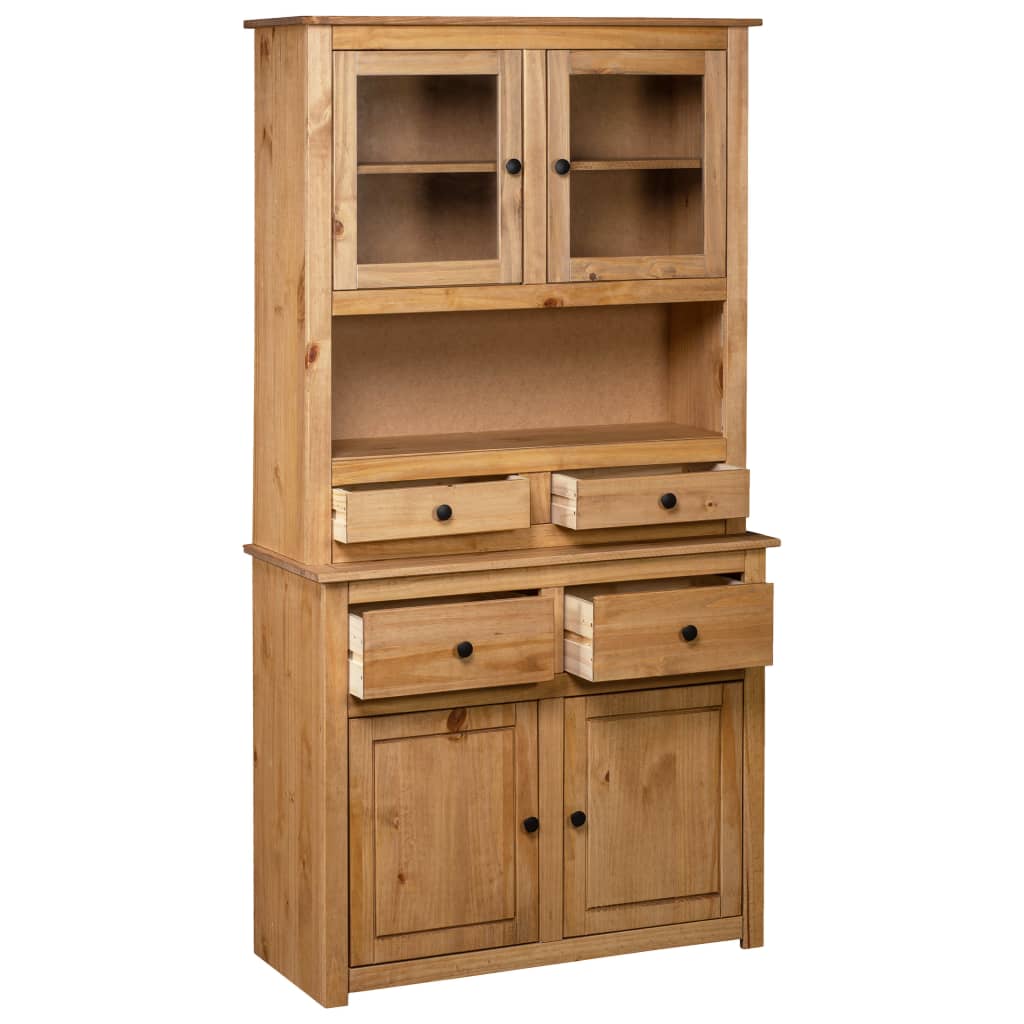 højskab Panama-serien 93x40,5x180 cm massivt fyrretræ
