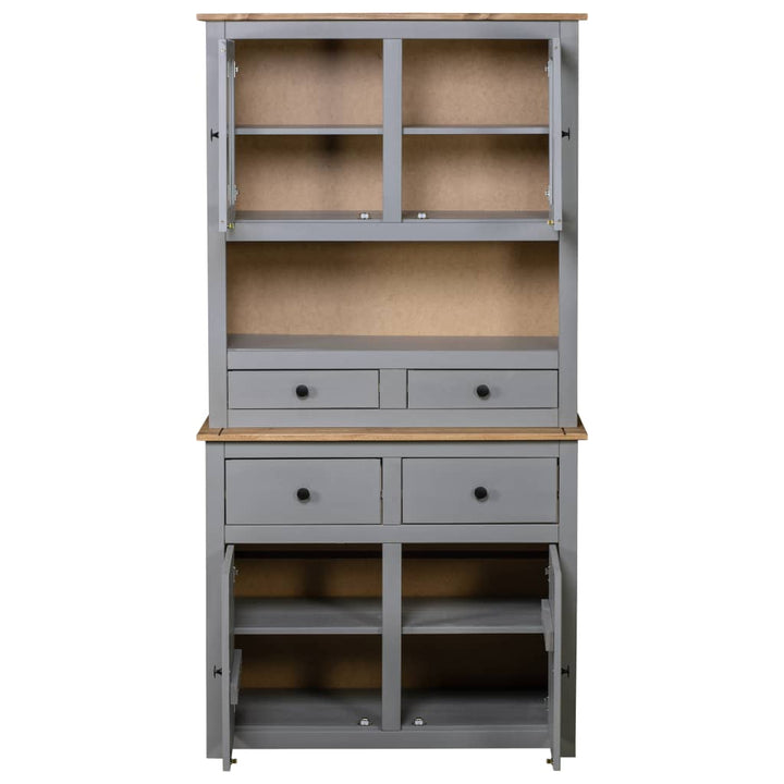 skænk Panama-serien 93x40x80 cm massivt fyrretræ grå