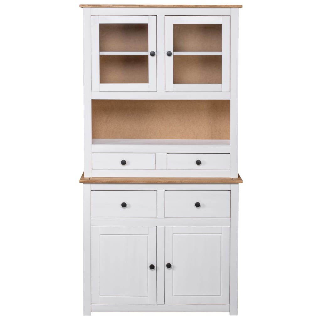 skænk Panama-serien 93x40x80 cm massivt fyrretræ hvid