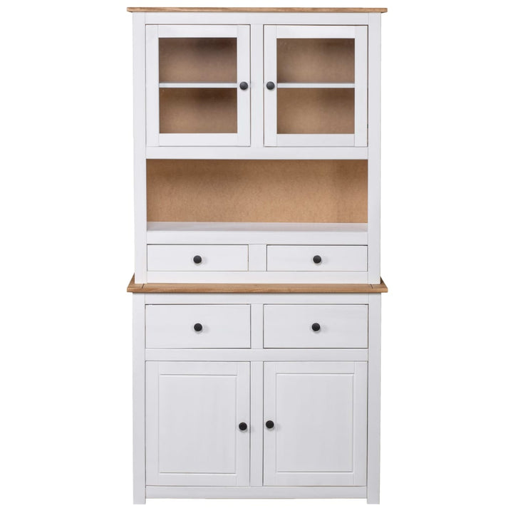 skænk Panama-serien 93x40x80 cm massivt fyrretræ hvid