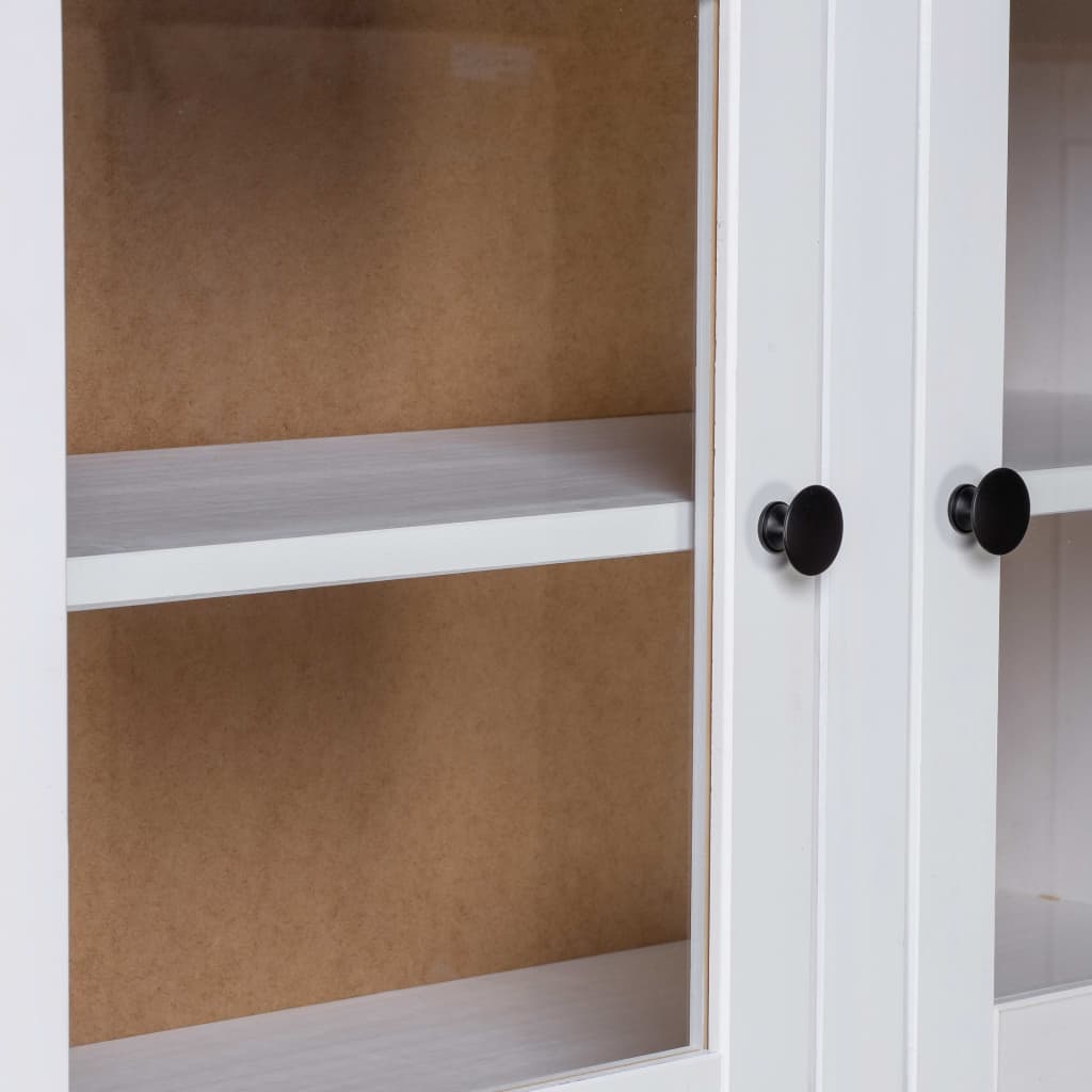 skænk Panama-serien 93x40x80 cm massivt fyrretræ hvid