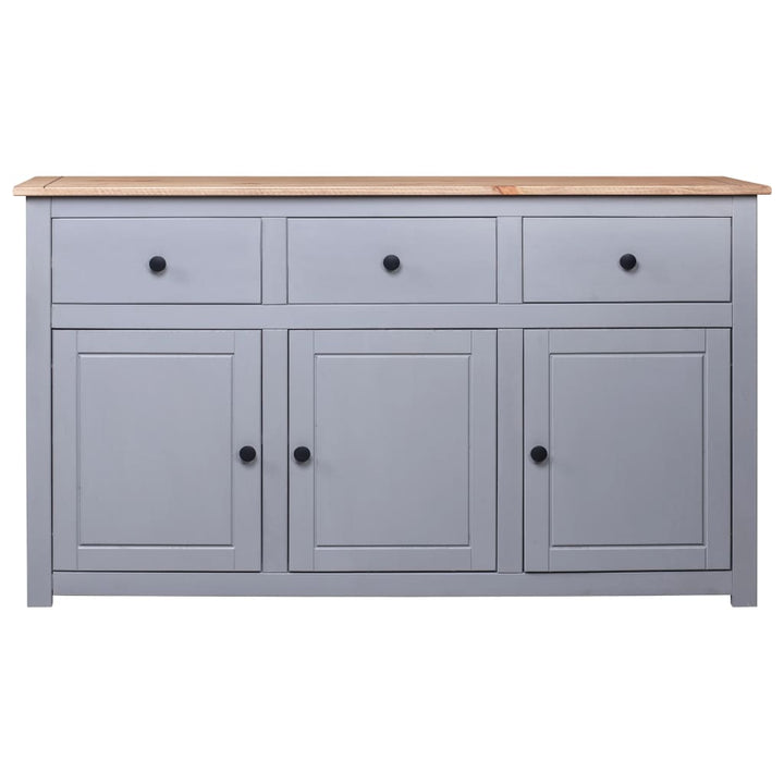 skænk Panama-serien 135x40x80 cm massivt fyrretræ grå