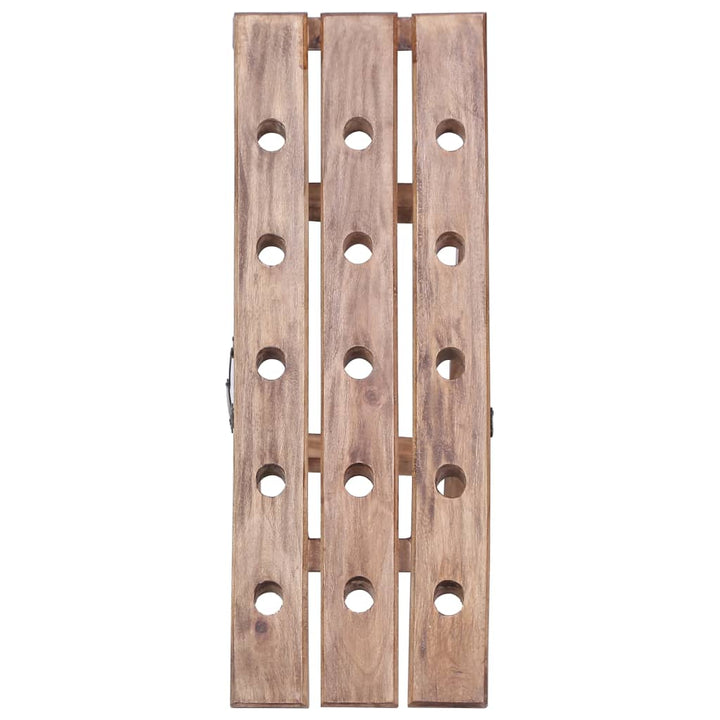 vinreol til 15 flasker 26x50x70 cm massivt mahognitræ