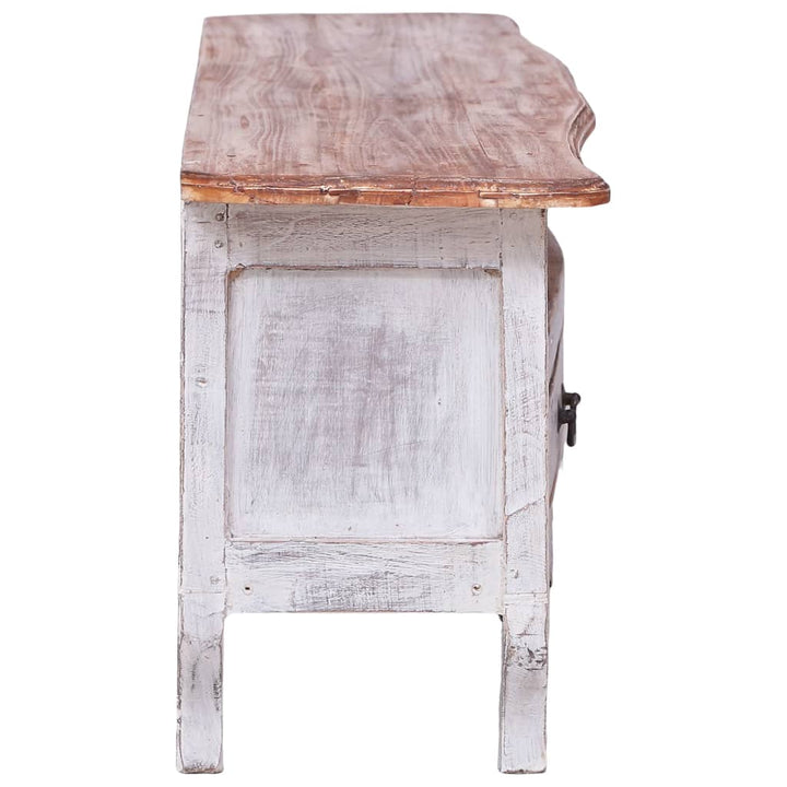 tv-bord 120x30x40 cm massivt mahognitræ hvid