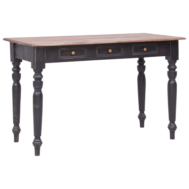 skrivebord med 3 skuffer 117x57x75 cm massivt mahognitræ