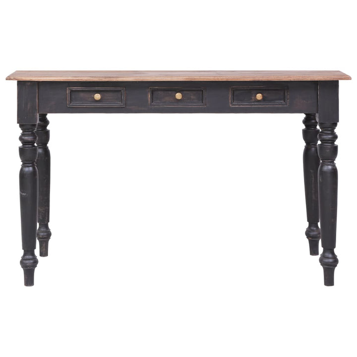 skrivebord med 3 skuffer 117x57x75 cm massivt mahognitræ