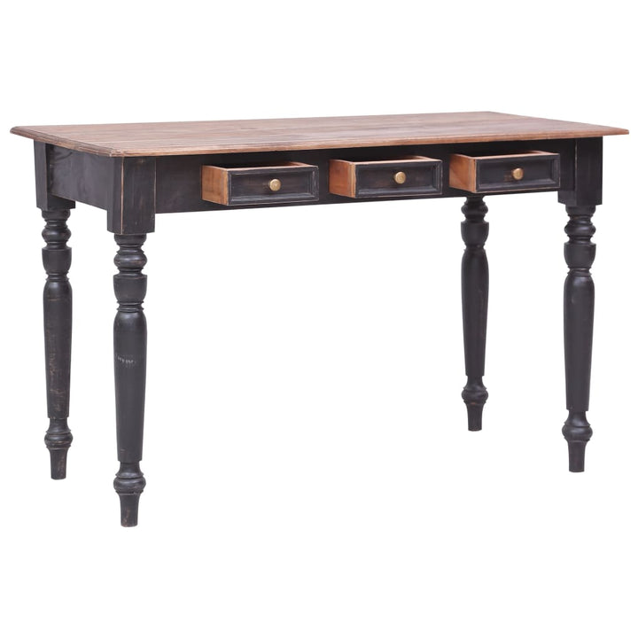 skrivebord med 3 skuffer 117x57x75 cm massivt mahognitræ