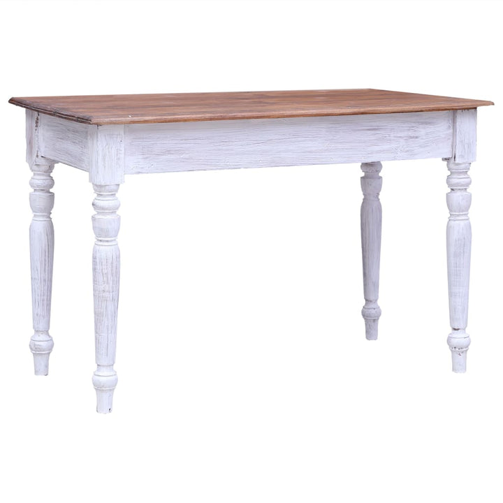 skrivebord med skuffer 117x57x75 cm massivt mahognitræ hvid