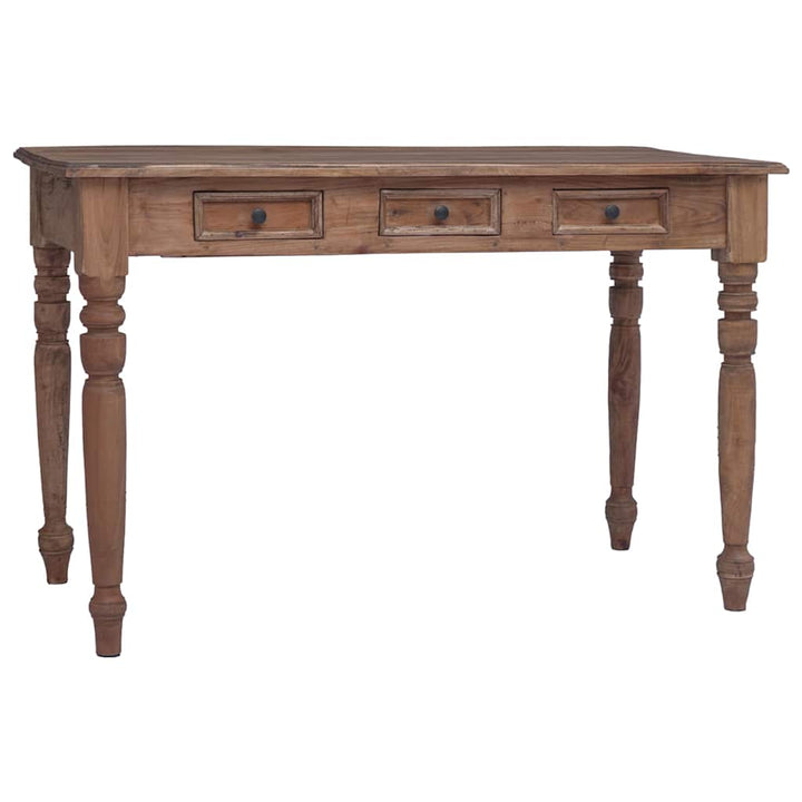 skrivebord med skuffer 117x57x75 cm massivt mahognitræ