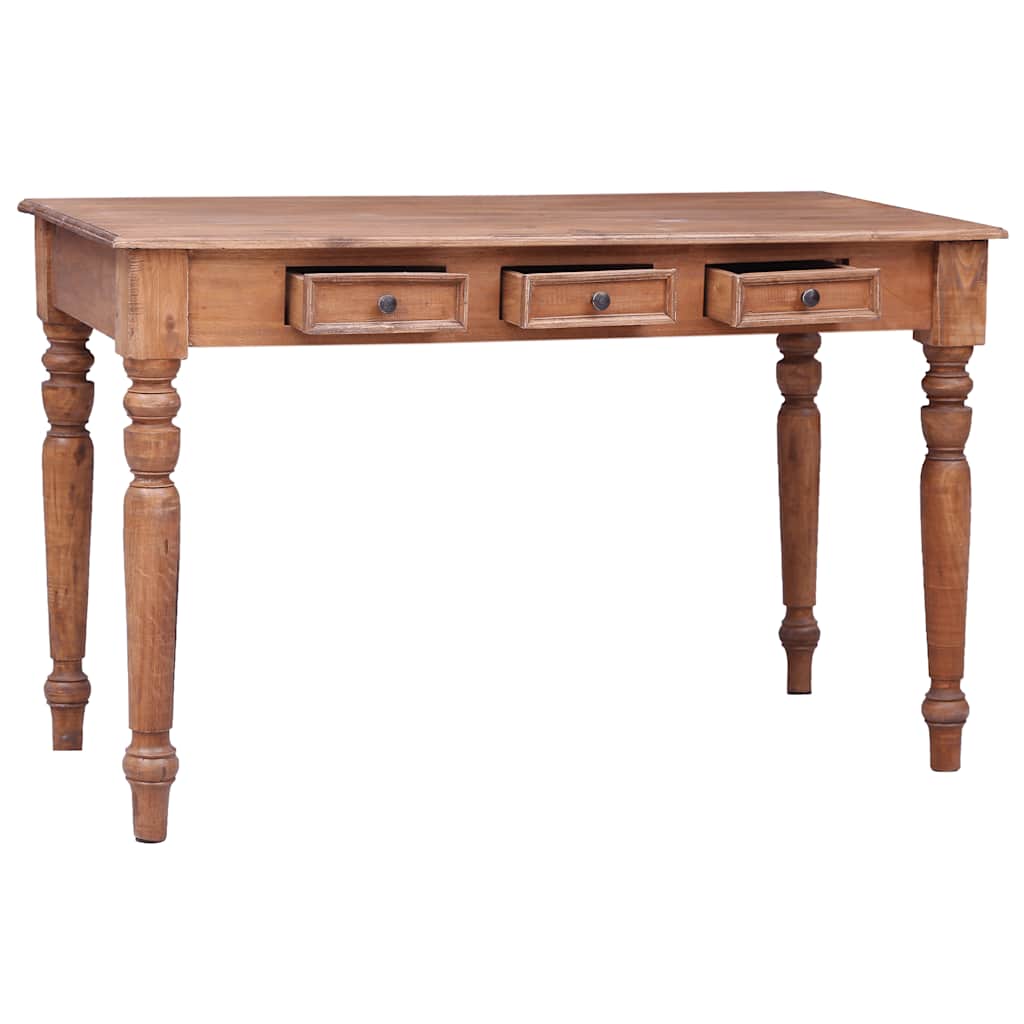 skrivebord med skuffer 117x57x75 cm massivt mahognitræ
