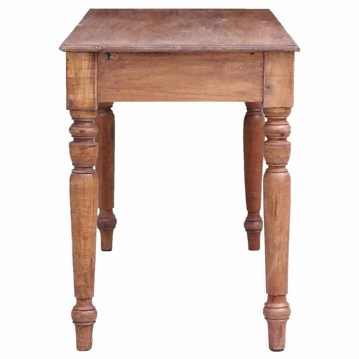 skrivebord med skuffer 117x57x75 cm massivt mahognitræ