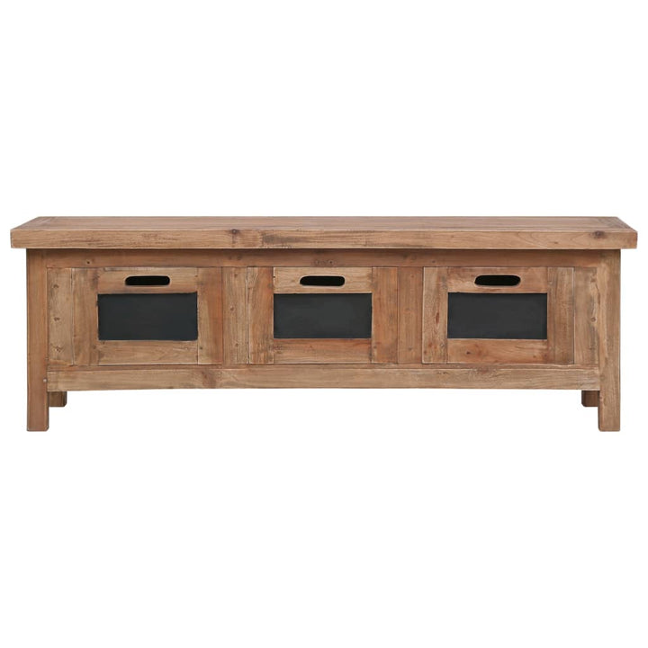 tv-skab med 3 skuffer 120 x 30 x 40 cm massivt mahognitræ
