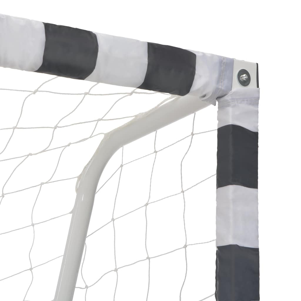 fodboldmål 300 x 200 x 90 cm metal sort og hvid