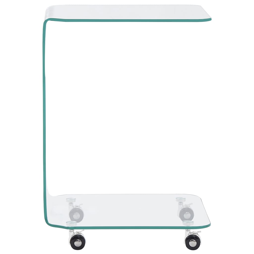 sofabord 45 x 40 x 63 cm hærdet glas transparent