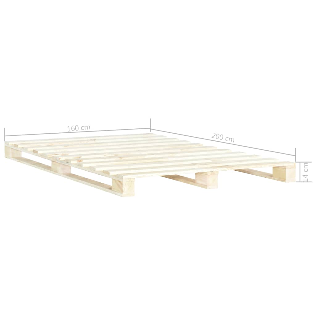 Pallesengestel 160x200 cm massivt fyrretræ