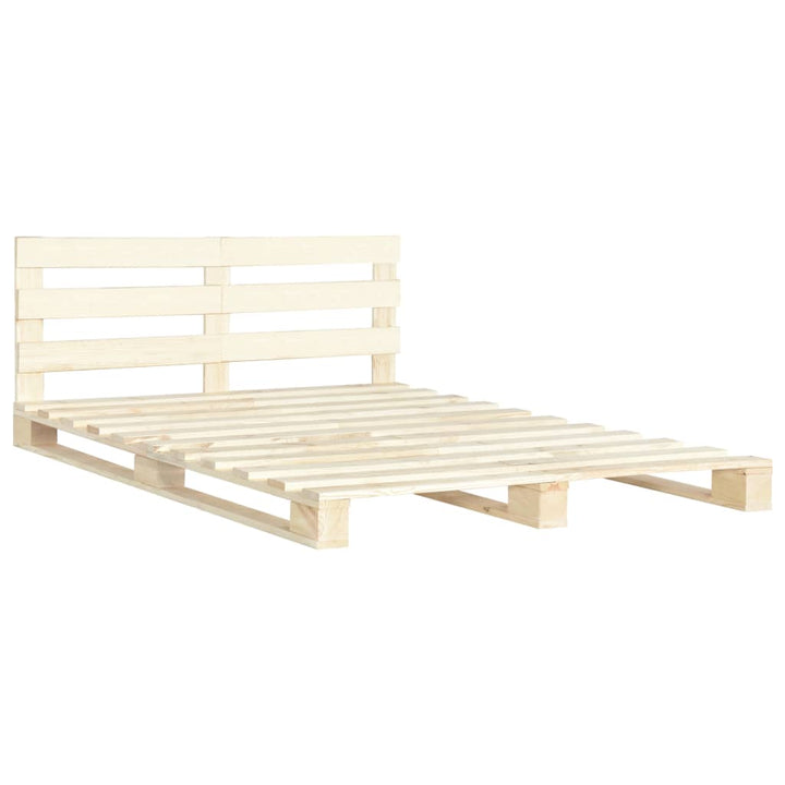 Pallesengestel med sengegavl 140x200 cm massivt fyrretræ