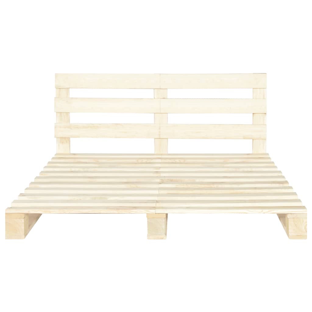Pallesengestel med sengegavl 140x200 cm massivt fyrretræ