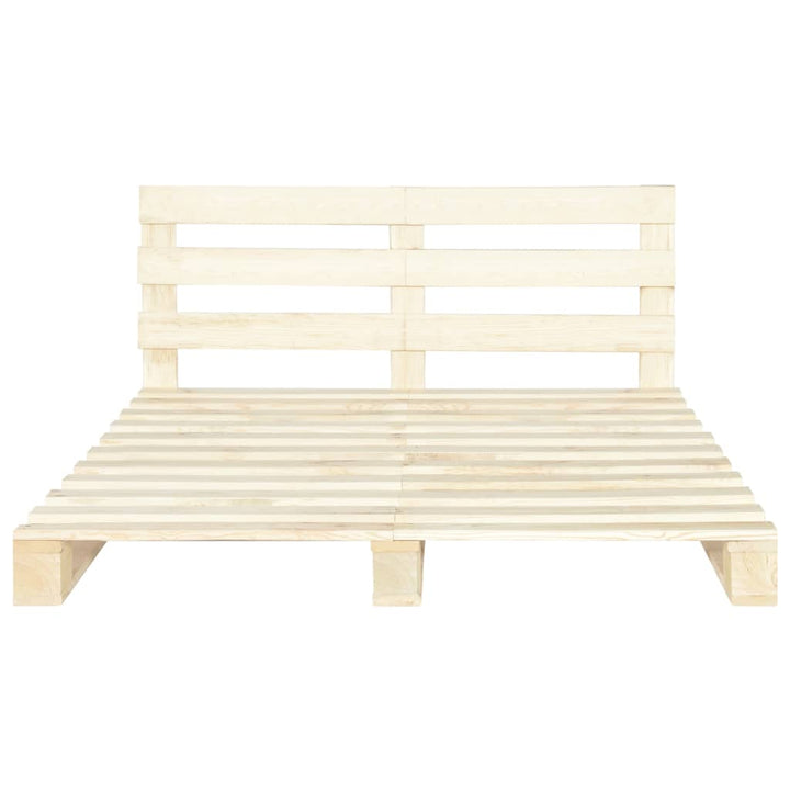 Pallesengestel med sengegavl 140x200 cm massivt fyrretræ