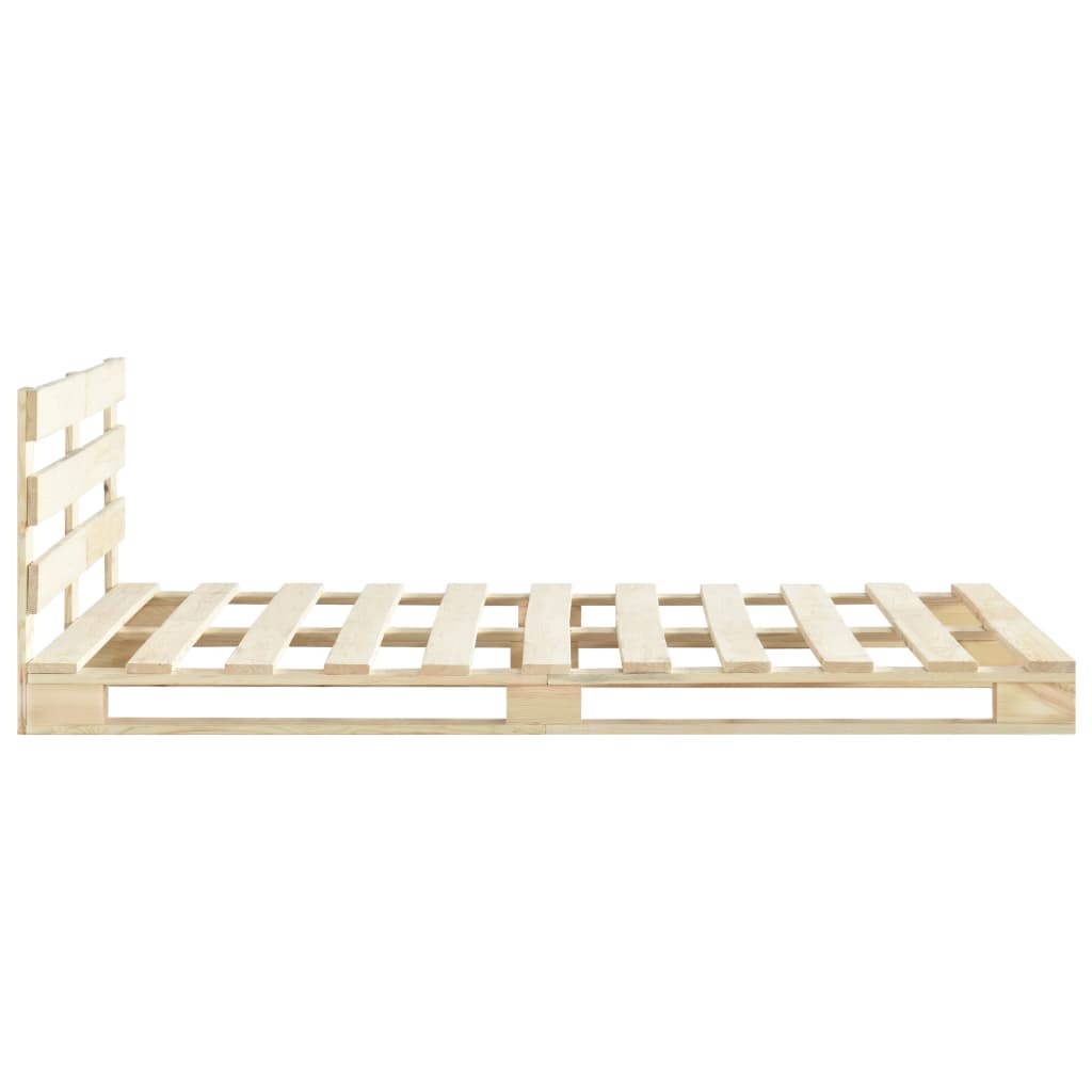 Pallesengestel med sengegavl 140x200 cm massivt fyrretræ