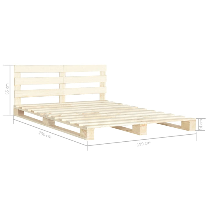 palleseng massivt fyrretræ 180 x 200 cm