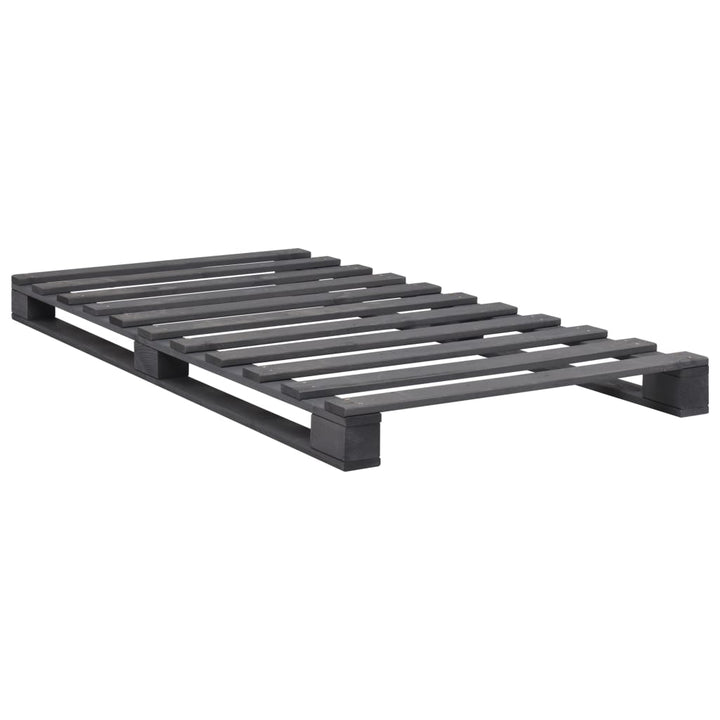 Pallesengestel massivt fyrretræ 90 x 200 cm grå