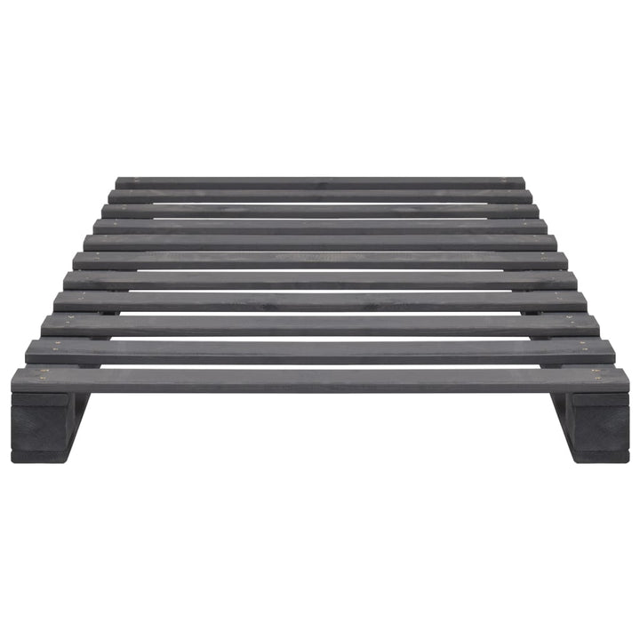 Pallesengestel massivt fyrretræ 90 x 200 cm grå