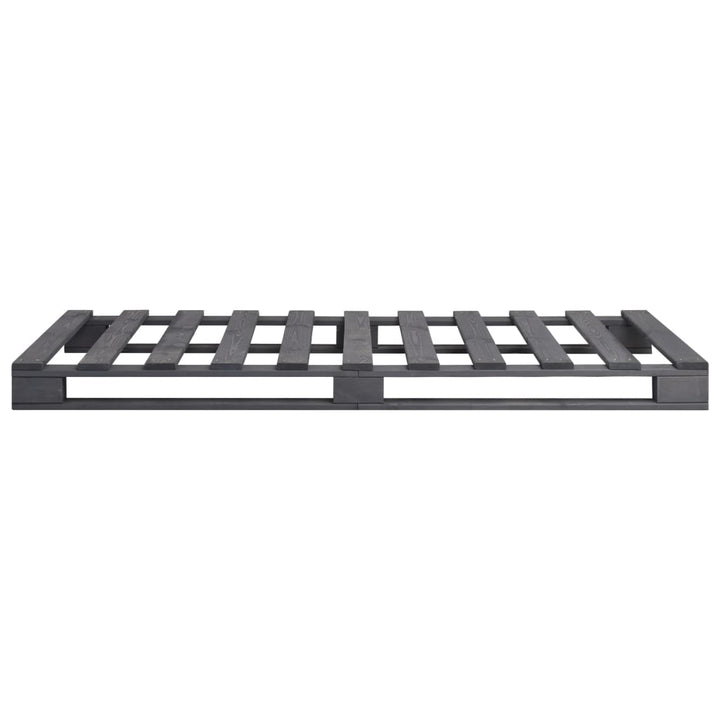 Pallesengestel massivt fyrretræ 90 x 200 cm grå