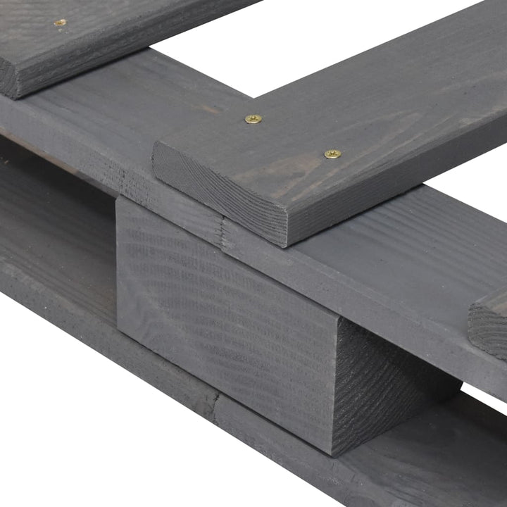 Pallesengestel massivt fyrretræ 90 x 200 cm grå